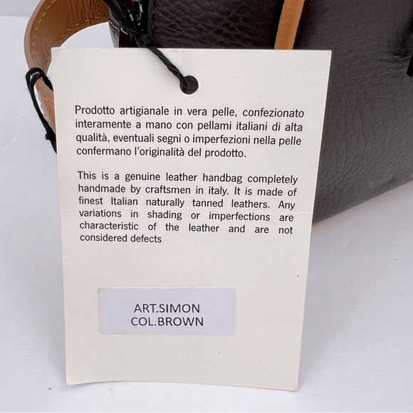 MASSEI, GENUINE LEATHER, MADE IN ITALY, MEN’S TOILETRY BAG,HAND MADE BROWN & TAN - Picture 16 of 16